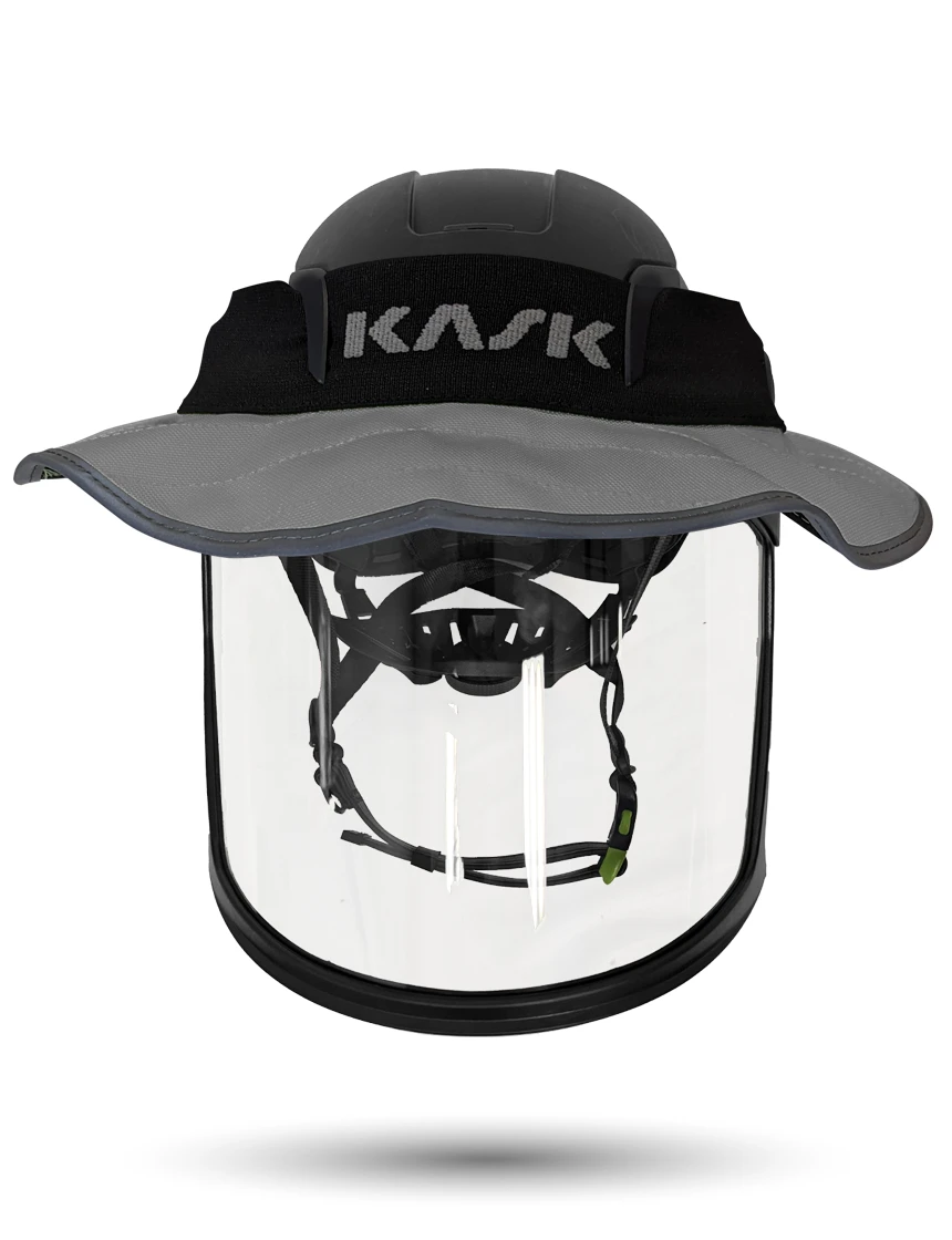 Black KASK Zenith X2 ANSI Safety Helmet with Full-Face Visor Kit (Clear) \u0026 360-degree Sun Shield (Anthracite Gray)