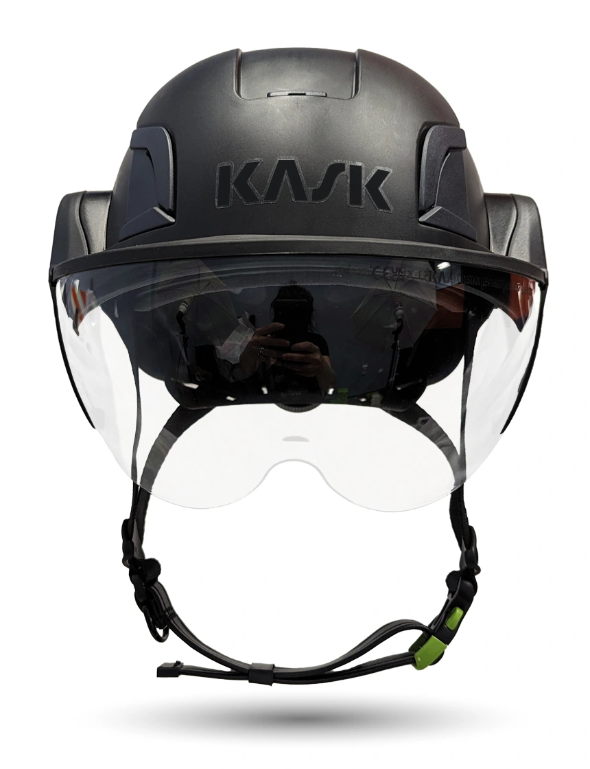 Black KASK Zenith X2 ANSI Safety Helmet with Half Face Visor Kit (Clear)