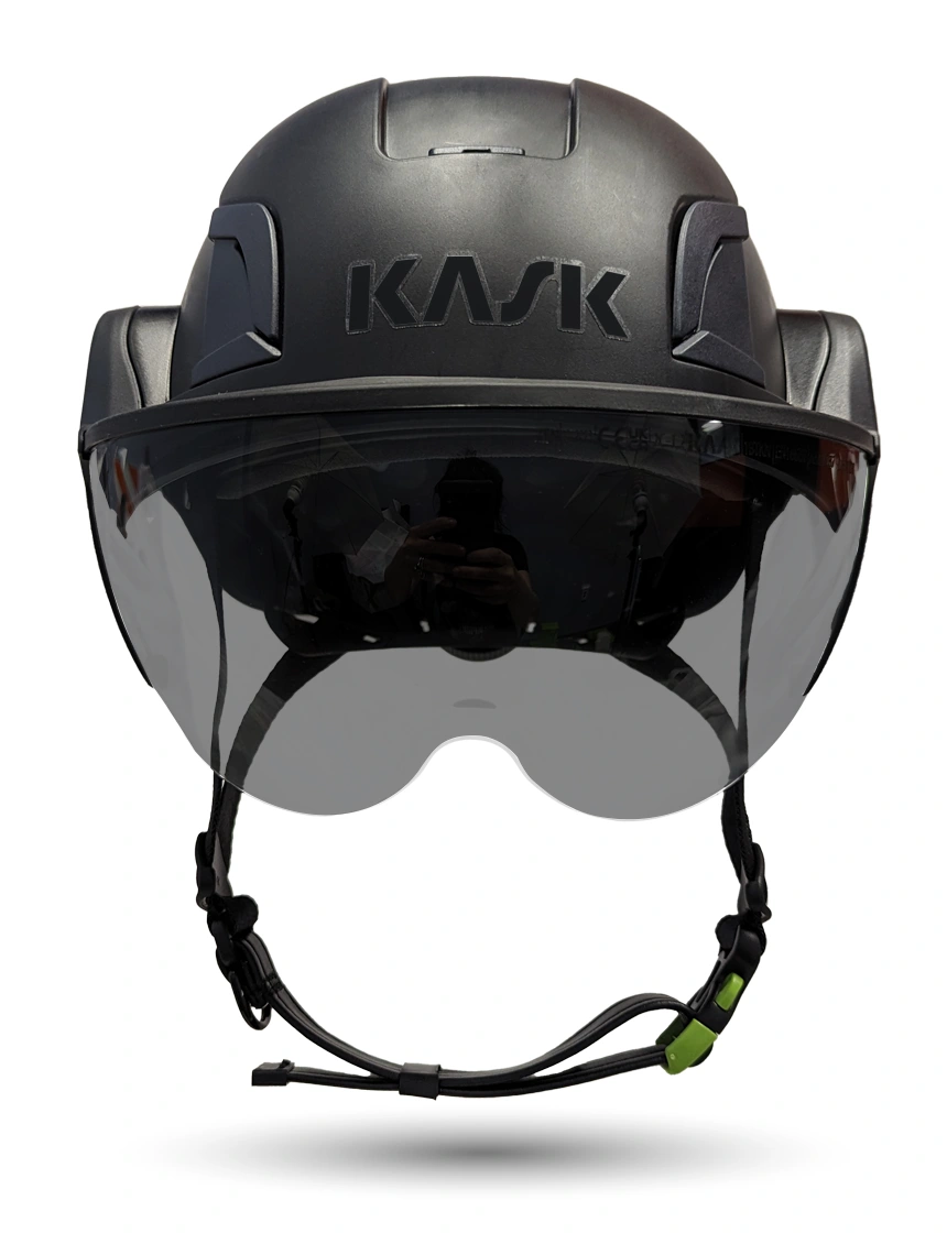 Black KASK Zenith X2 ANSI Safety Helmet with Half Face Visor Kit (Smoke)