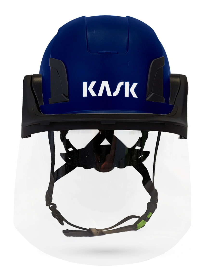 Blue Kask Zenith X2 ANSI Safety Helmet with Full Face Shield \u0026 Brim Kit (Clear)