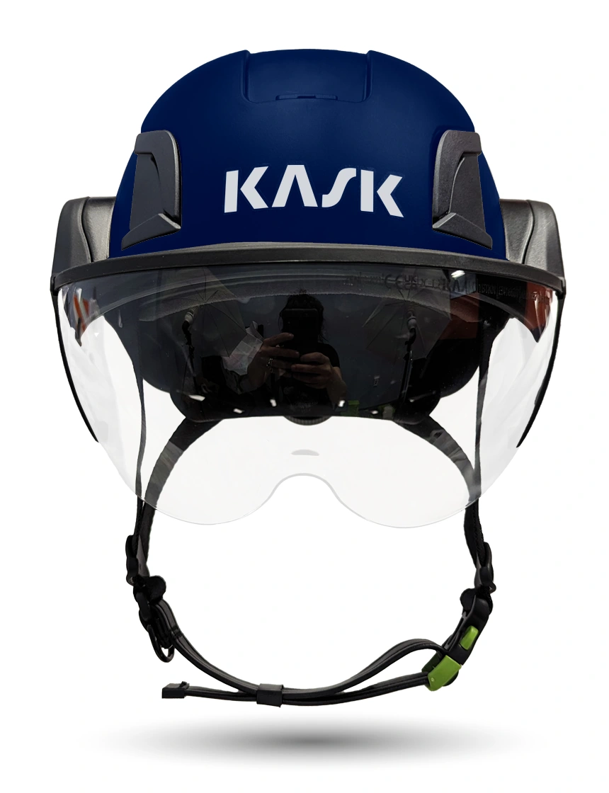 Blue Kask Zenith X2 ANSI Class E Safety Helmet w/ Half Face Visor Kit (Clear)