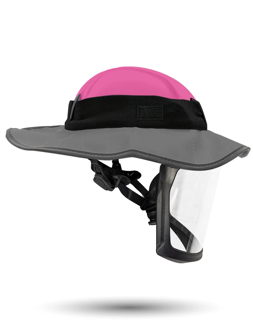 Pink Kask Zenith X2 ANSI Class E Safety Helmet w/ Full-Face Visor Kit (Clear) \u0026 360-Degree Sun Shield (Anthracite Gray)