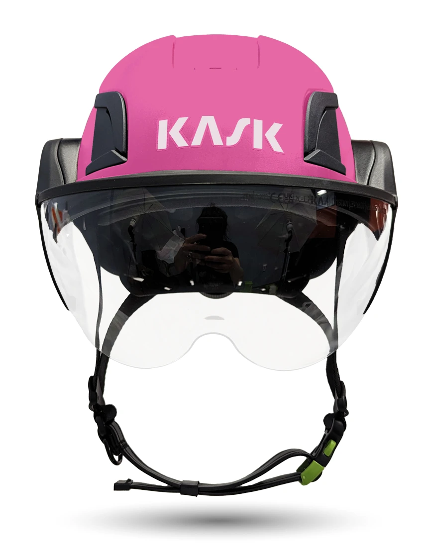 Pink Kask Zenith X2 ANSI Class E Safety Helmet w/ Half Face Visor Kit (Clear)