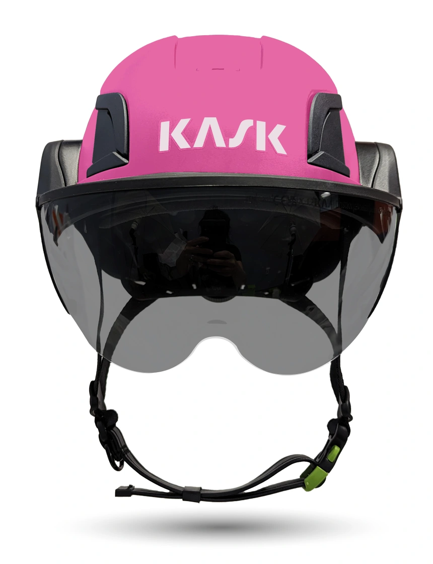 Pink Kask Zenith X2 ANSI Class E Safety Helmet w/ Half Face Visor Kit (Smoke)