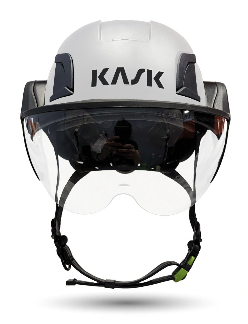 White Kask Zenith X2 ANSI Class E Safety Helmet w/ Half Face Visor Kit (Clear)