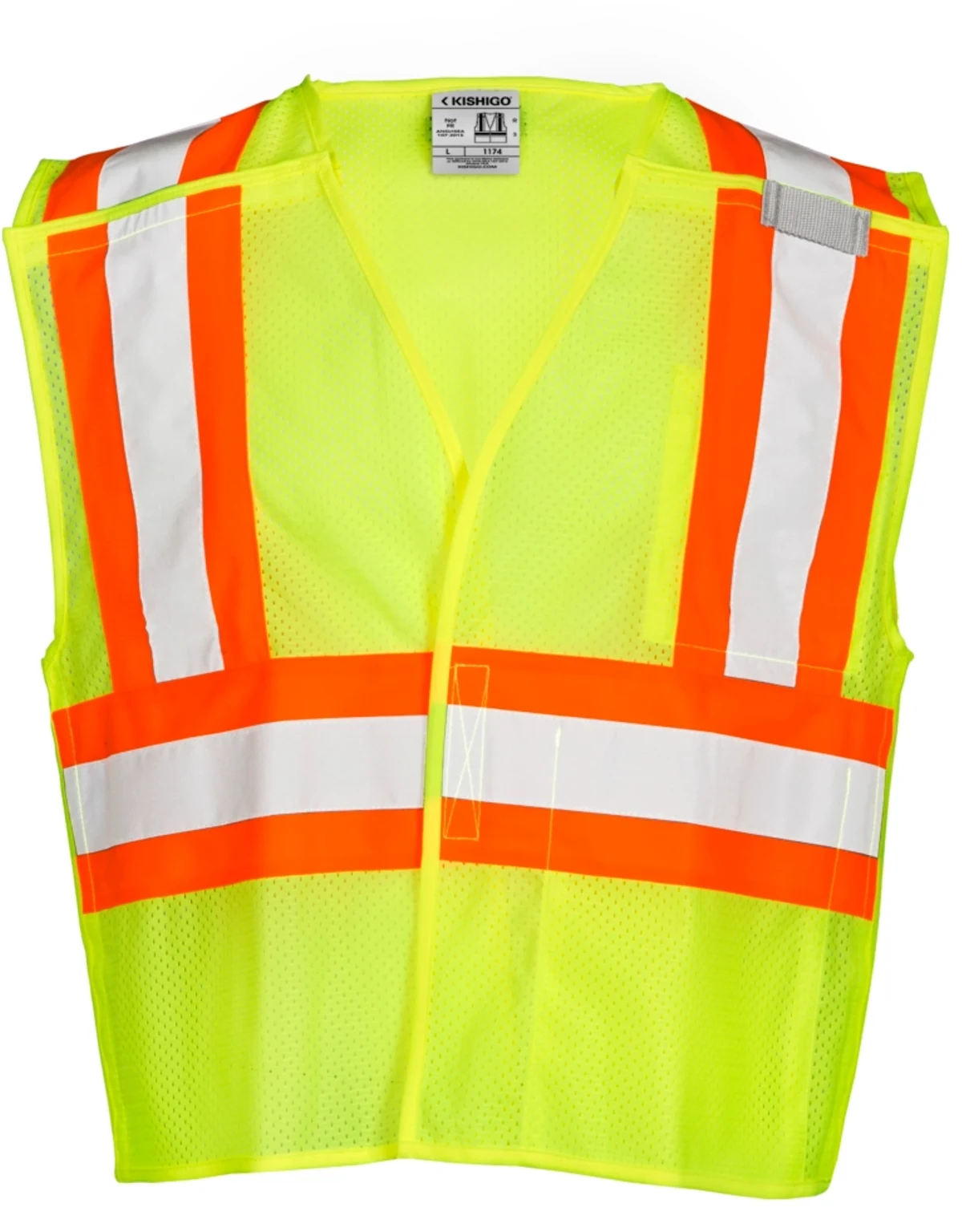 Lime, Contrasting Mesh Breakaway Class 2 Safety Vest, X-Large w/ Full Color Graphic