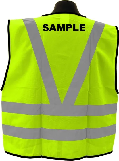 Lime Knit Vest, Class 2, Size 2XL-4XL with Non-Reflective Custom Lettering