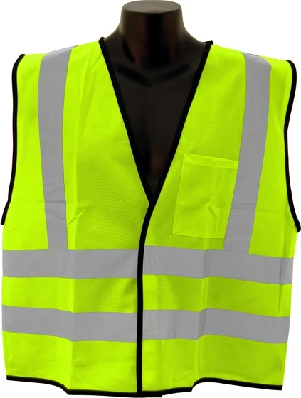 Lime Knit Vest, Class 2, V-Back Stripes, Size 2XL-4XL with Single Color Graphic