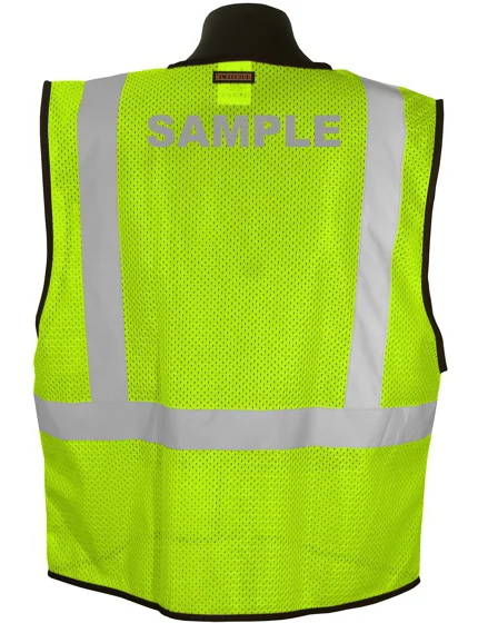 Lime Mesh, Class 2 Vest, Size 2XL-3XL with Reflective Custom Lettering