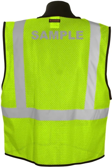 Lime Mesh, Class 2 Vest, Size 4XL-5XL with Reflective Custom Lettering