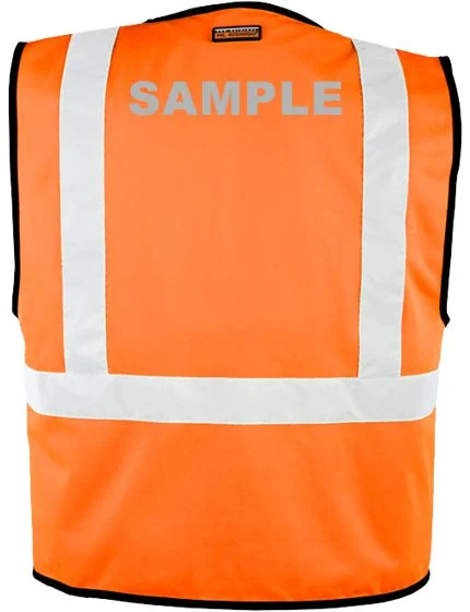 Orange Knit Vest, Class 2, Size 2XL-4XL with Reflective Custom Lettering