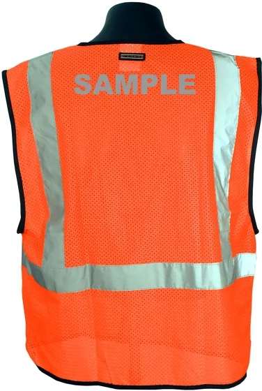 Orange Mesh, Class 2 Vest, Size L-XL with Reflective Custom Lettering