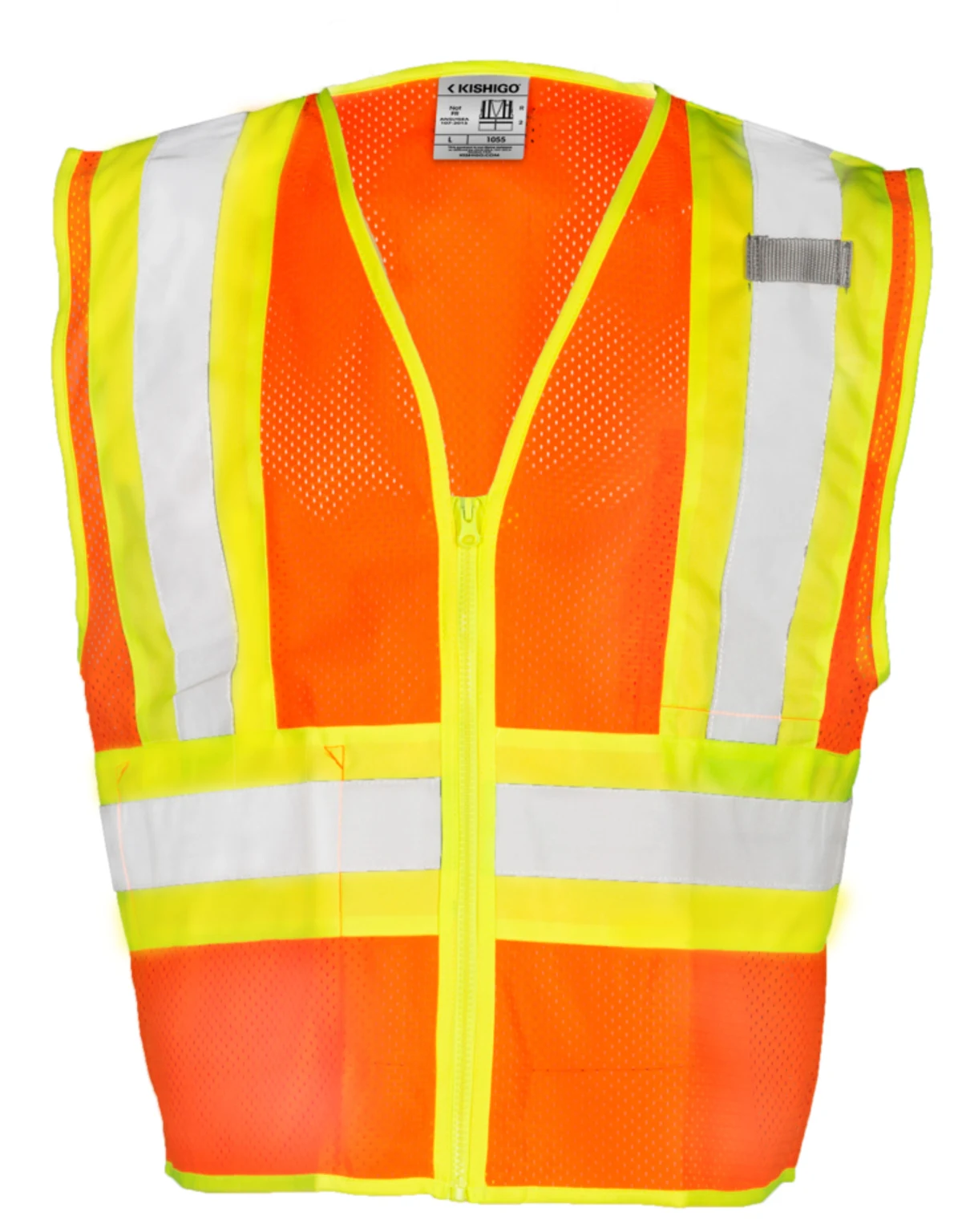 Orange, Mesh Contrasting Class 2 Safety Vest, 3Xl w/ Single Color Graphic