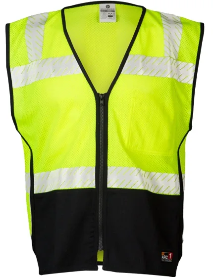 Premium Black Bottom, Flame Resistant Lime, 5XL, Class 2 Safety Vest