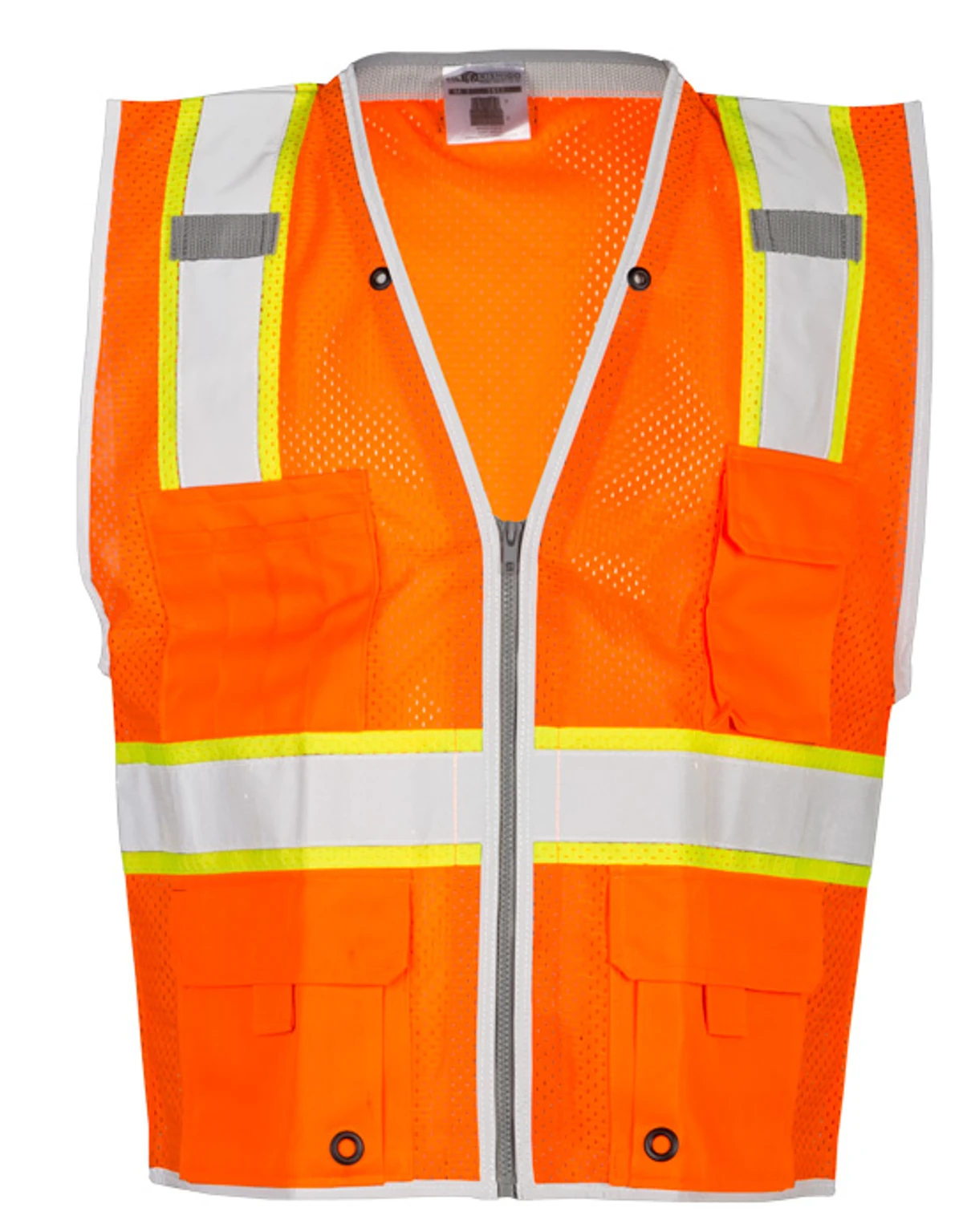 Premium BRILLIANT, Orange Mesh, Class 2 Surveyors Vest, MEDIUM