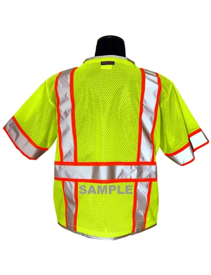Premium \u0027Brilliant\u0027 Ultra-Cool Lime Mesh, Class 3 Vest, 4XL w/Reflective Custom