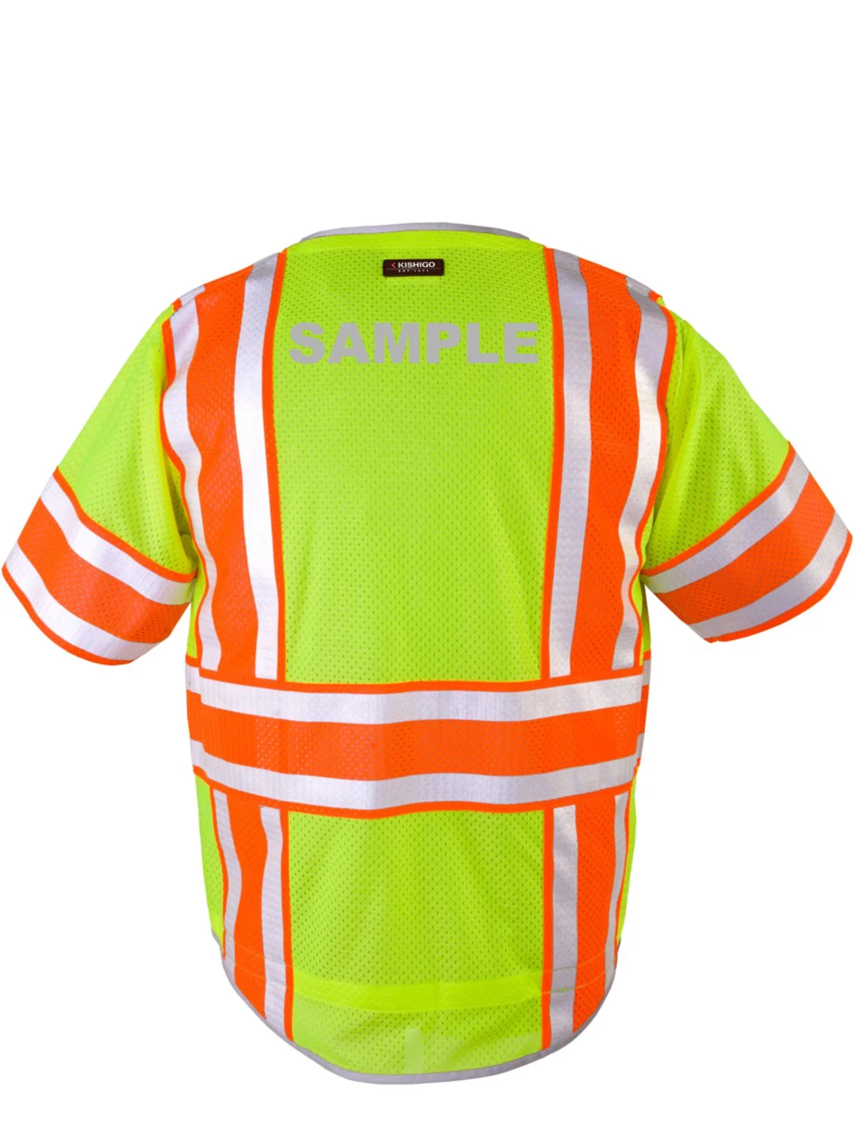 Premium BRILLIANT, Ultra-Reflective Lime Mesh, Class 3 Vest, 4XL w/ Reflective Custom Lettering