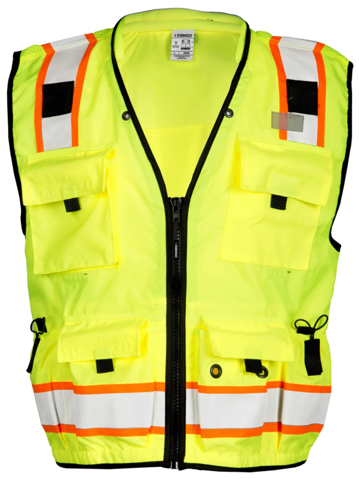 Lime, Professional Surveyors Vest, Class 2, 3Xl w/ Single Color Graphic