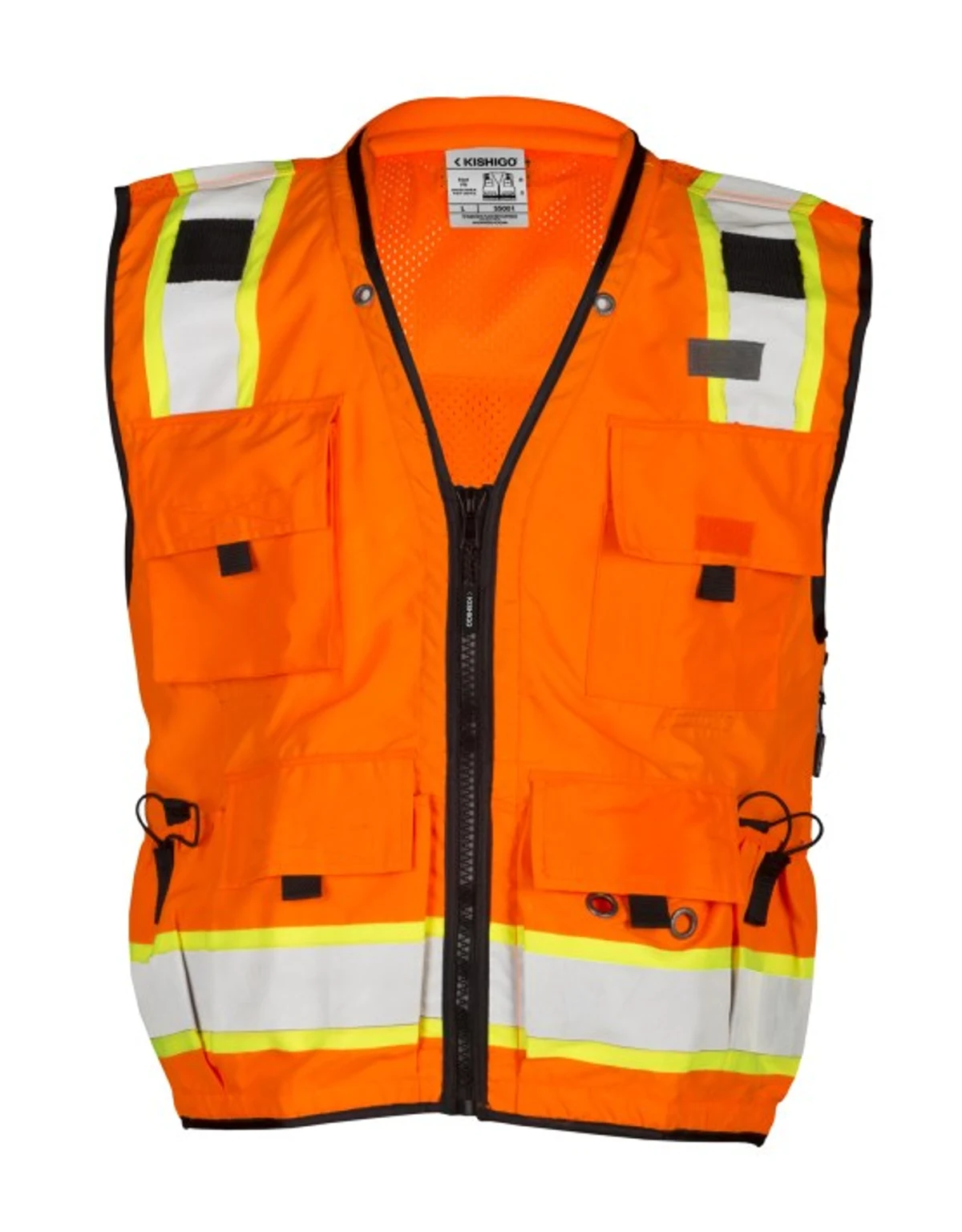 Orange, Professional Surveyors Vest, Class 2, Medium w/ Full Color Graphic