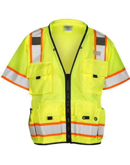 Professional Class 3, 3Xl, Lime, Surveyors Vest w/ Single Color Graphic