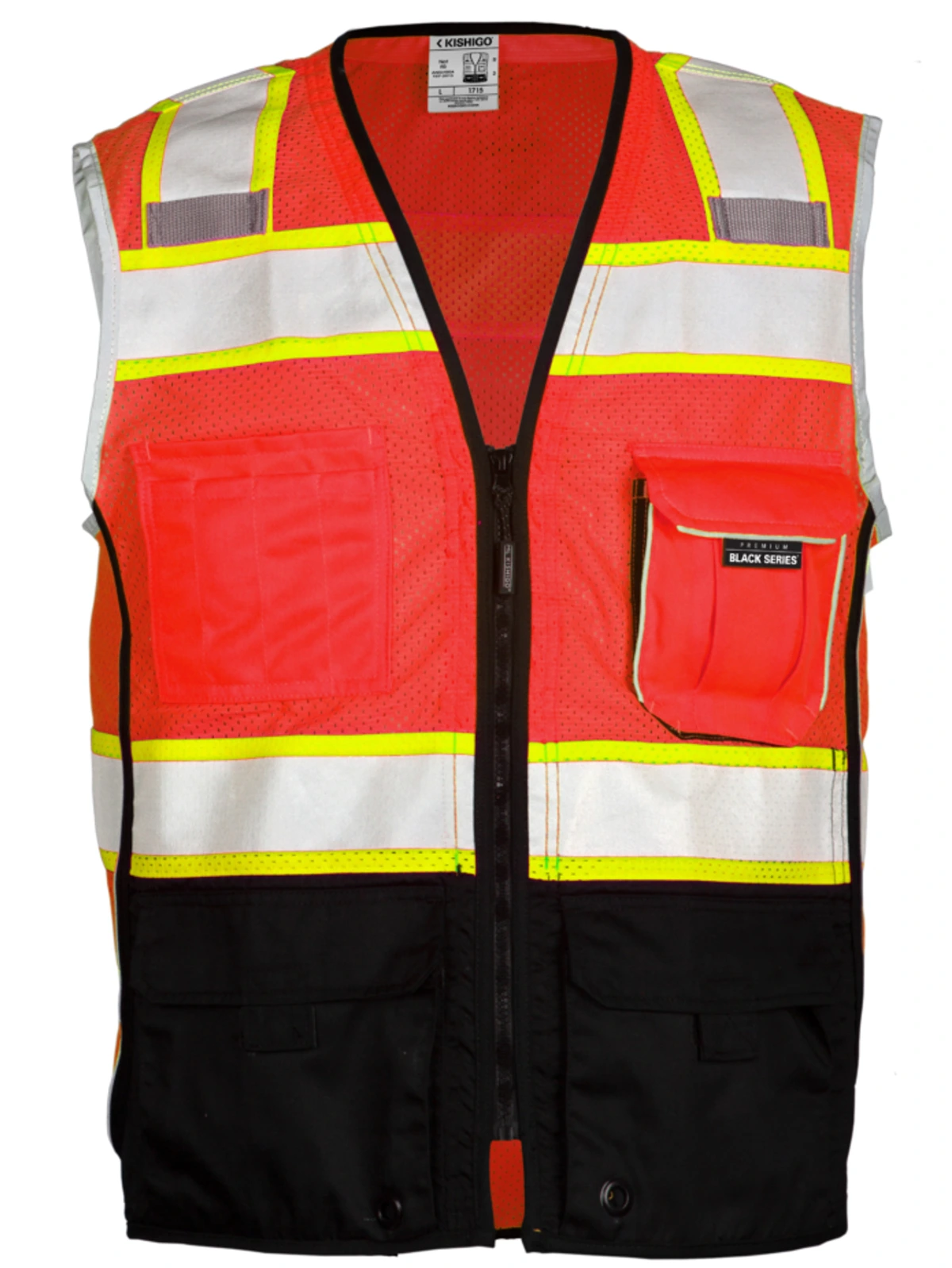 Red Mesh, Premium Black Bottom Class 2 Vest, 2Xl w/ Full Color Graphic