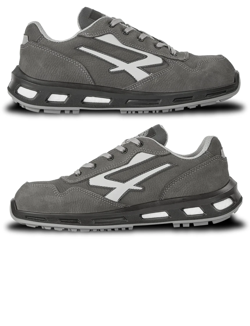 U-Power \"Vanguard\" - Athletic, Full Leather, Aluminum Safety Toe Shoe with \"Energy Return\" to Reduce Fatigue, Charcoal Upper with Slate Gray Sole