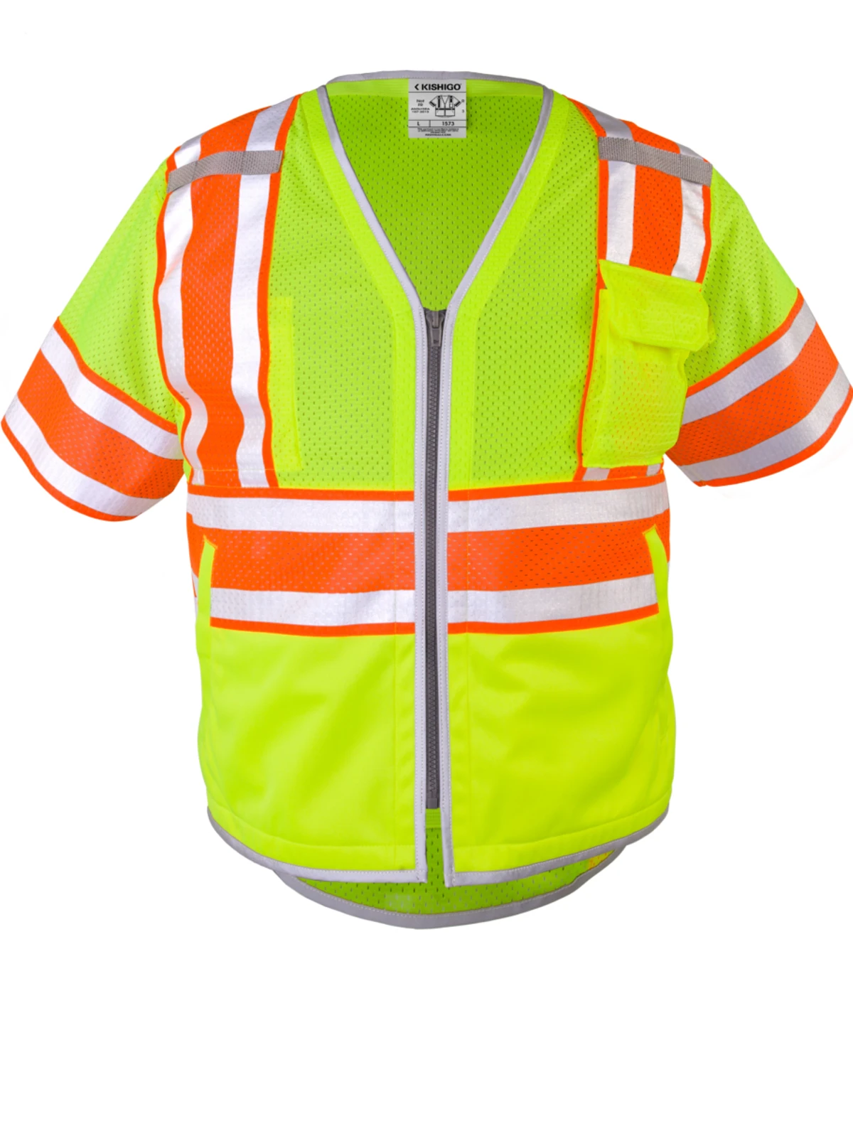 Premium Brilliant, Ultra-Reflective Lime Mesh, Class 3 Vest, Medium