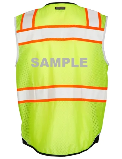 Ultra-Cool Lime Mesh, Black Bottom, Class 2 Vest, 4XL w/ Reflective Custom Lettering