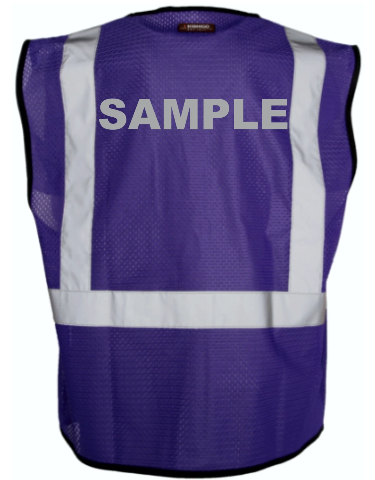 Purple, Enhanced Visibility, Single Pocket Mesh Vest, 2XL-3XL w/Custom Reflective Lettering