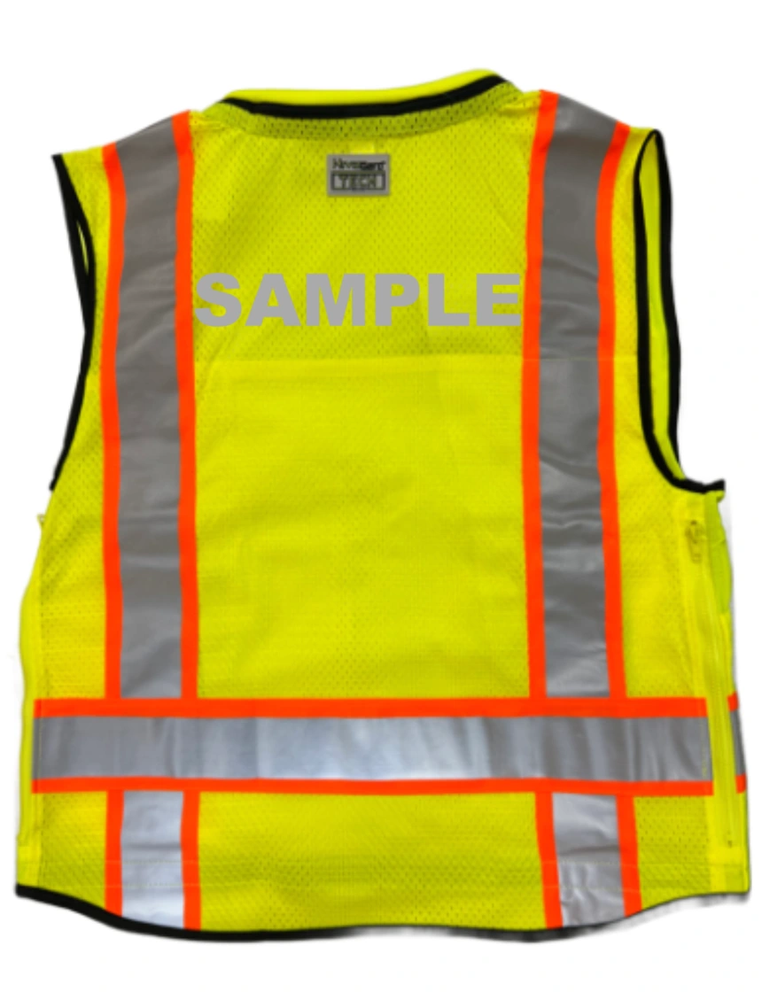 Liberty HiVizGard™ Tech Series, Class 2 Surveyor Vest, Lime, Small with Custom Reflective Lettering