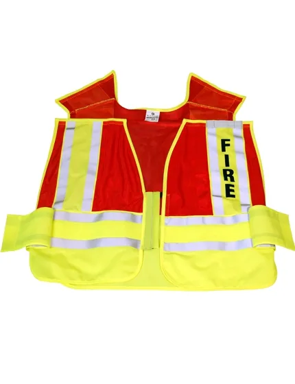 5-Point \"Breakaway\" Class 2 Vest lettered w/FIRE, 2XL-4XL with Full Color Graphic