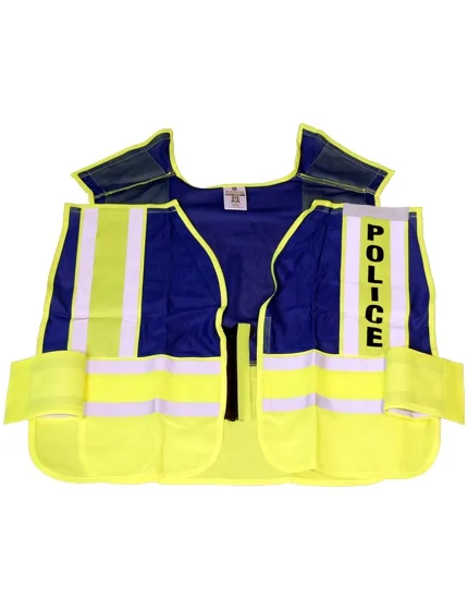 4-Point \"Breakaway\" Class 2 Vest lettered with POLICE, 2XL-4XL with Full Color Graphic