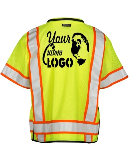 Professional Class 3, 3XL, Lime Surveyors Vest w/ Custom Logo