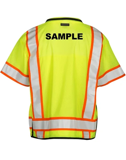 Professional Class 3, 4XL, Lime Surveyors Vest w/ Custom Non-Reflective Lettering