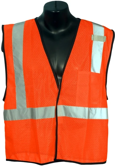Orange Single Pocket Hook \u0026 Loop Mesh Vest