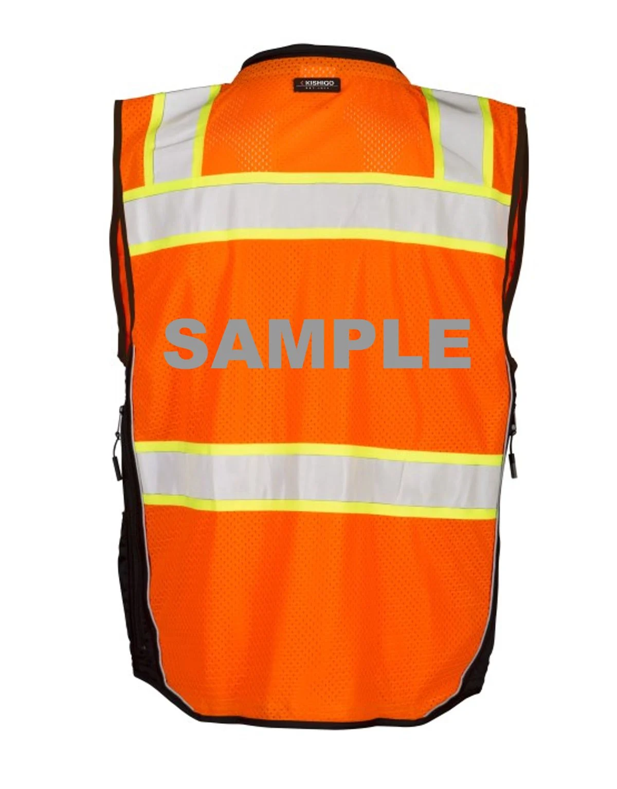 Kishigo Orange, Premium Black Series Surveyors Vest, Class 2, Medium w/Custom Reflective Text