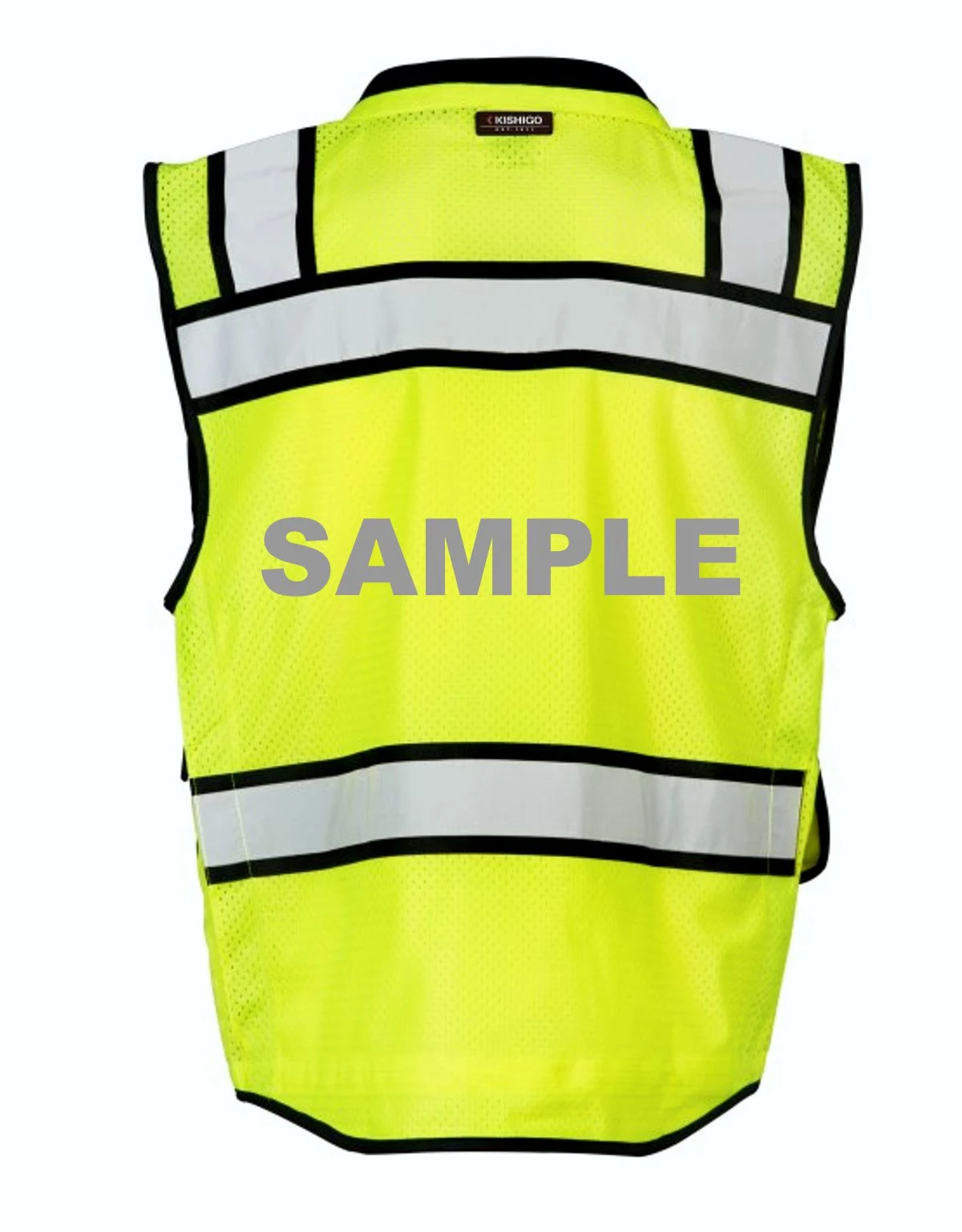 Kishigo Lime High Performance Class 2 Surveyors Vest, 4XL with Custom Reflective Lettering