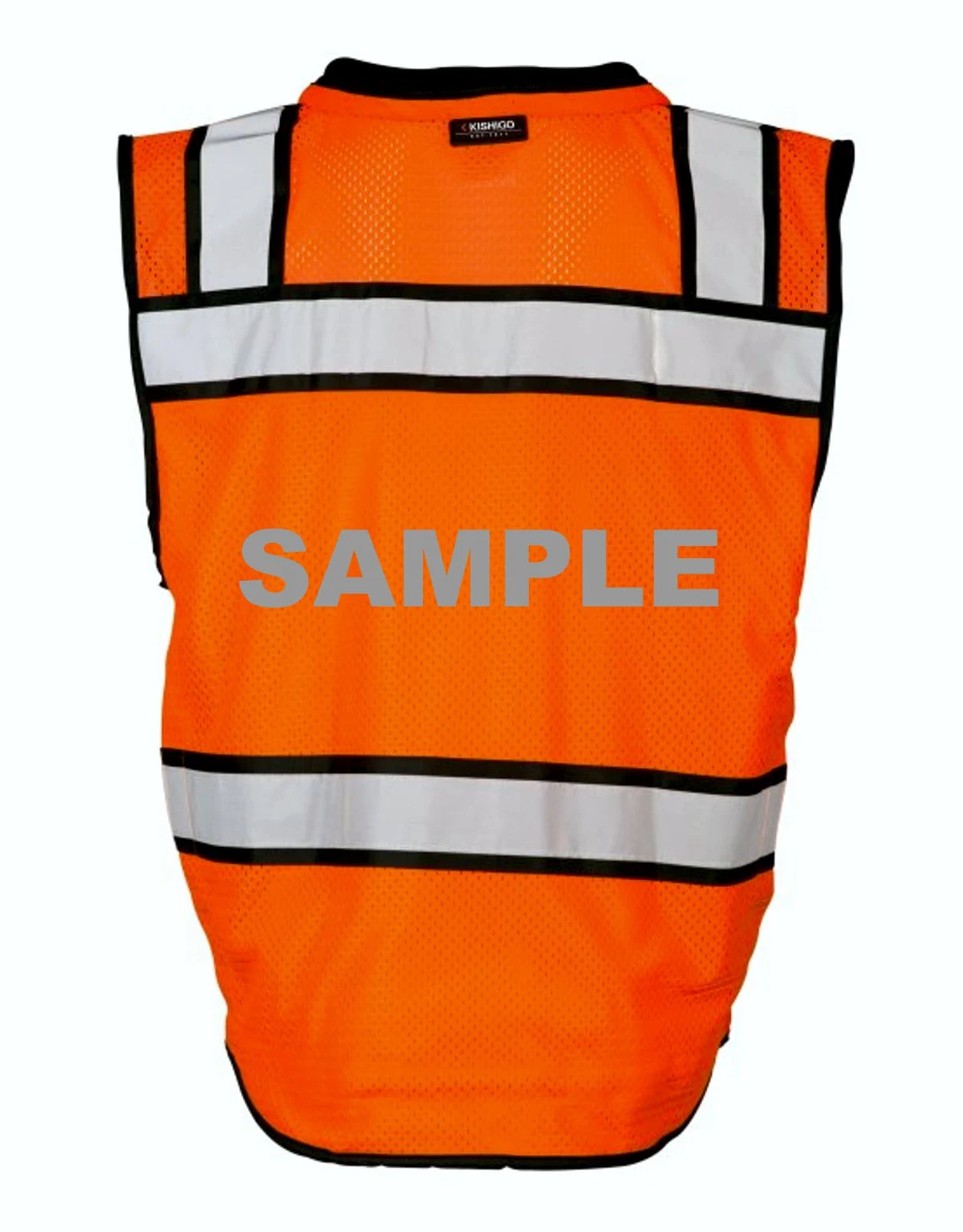 Kishigo Orange High Performance Class 2 Surveyors Vest, 4XL, with Custom Reflective Text