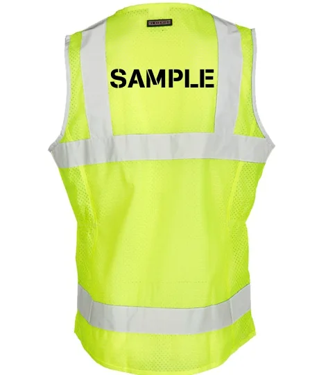 Women\u0027s Ultra-Cool, Lime, Medium, Class 2 Vest w/ Zipper Front Closure \u0026 Black Custom Lettering