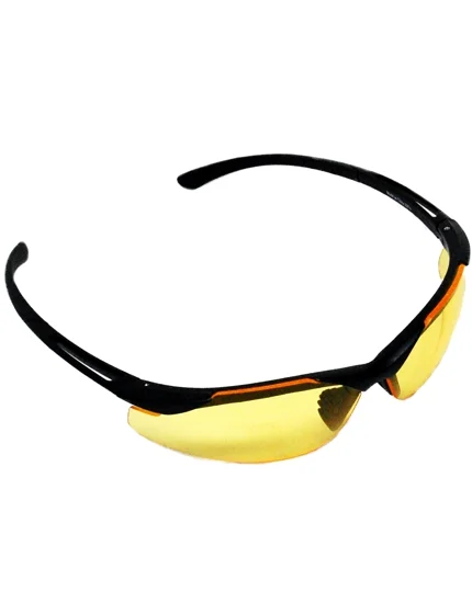 Z87+ Safety Sunglasses (light, wrap around lens, matte-black frame, amber anti-fog lens)