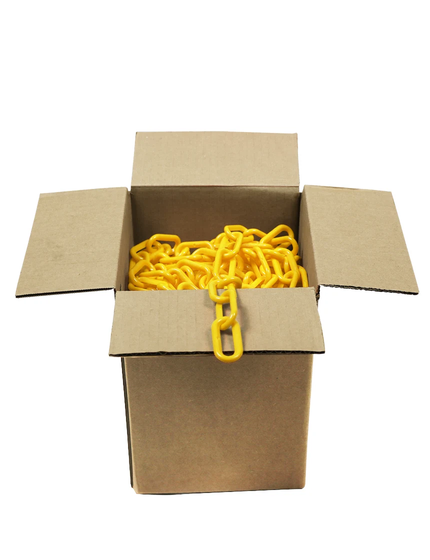 100\u0027 Box of Yellow 2\" Link, Standard Plastic Chain