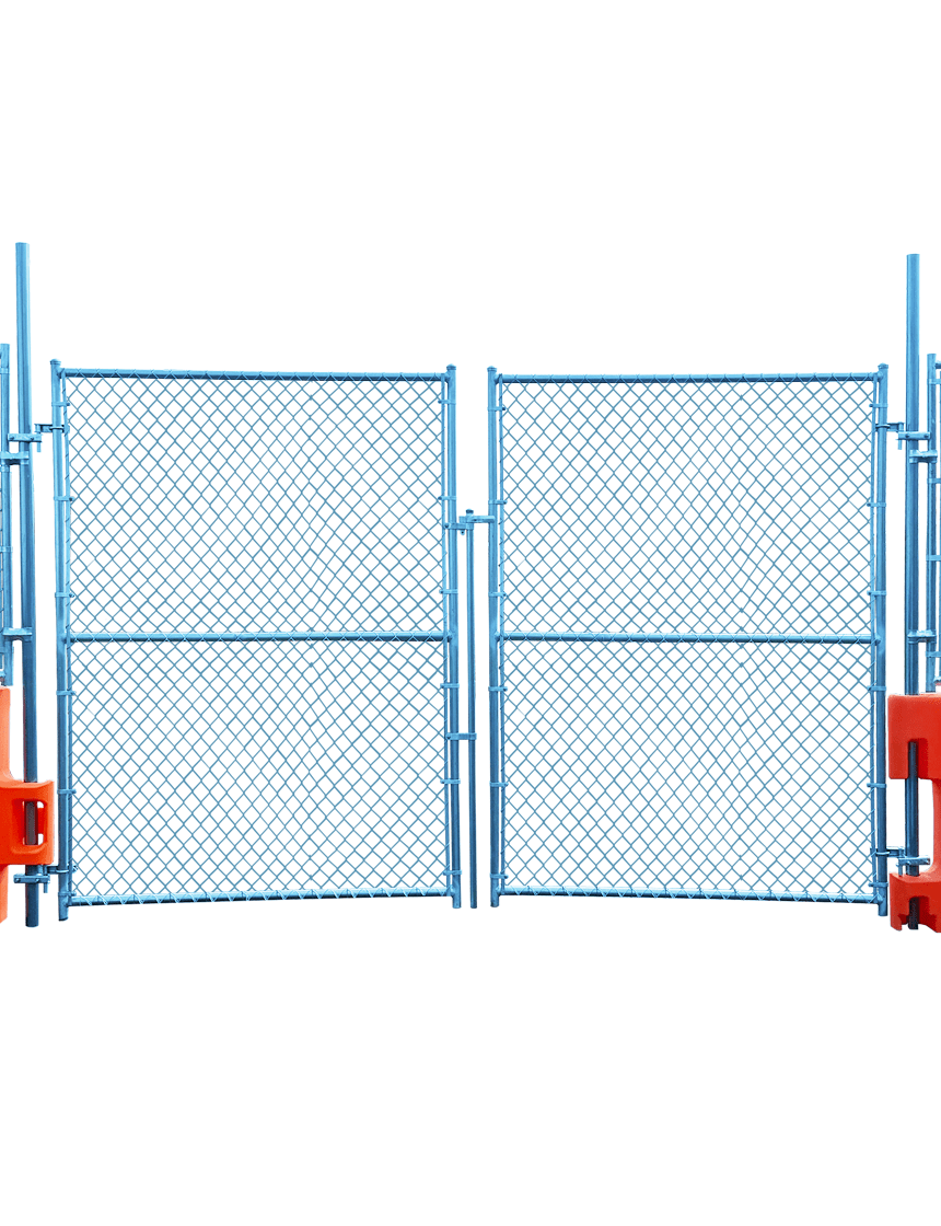 8\u0027 Tall x 12\u0027 Wide Hinged \"Drive-In Gate\" for Fence Systems Mounted to Water Filled Barricades