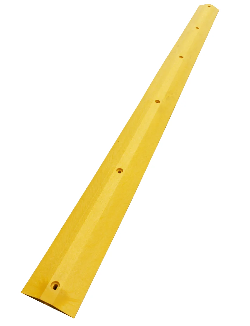 12\u0027 Yellow \u0027Economy\u0027 Recycled Plastic Speed Bump with 14\" Galvanized Rebar Steel Spikes