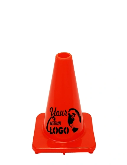 Solid Orange 12\" Economy Traffic Cone with Single Color Graphic