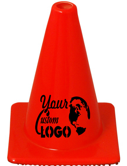 Orange 12\" Traffic Cone with Single Color Graphic