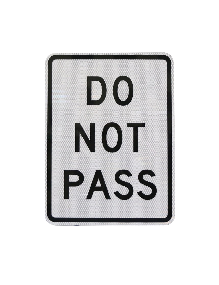 18\" X 24\" DO NOT PASS Sign with HI Sheeting, 3 Mil ACM