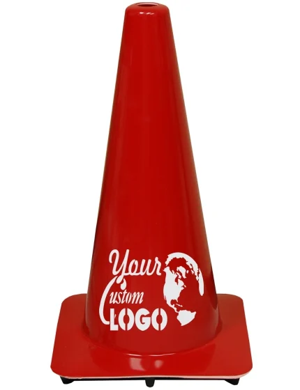 Red 18\" Traffic Cone with Full Color Graphic