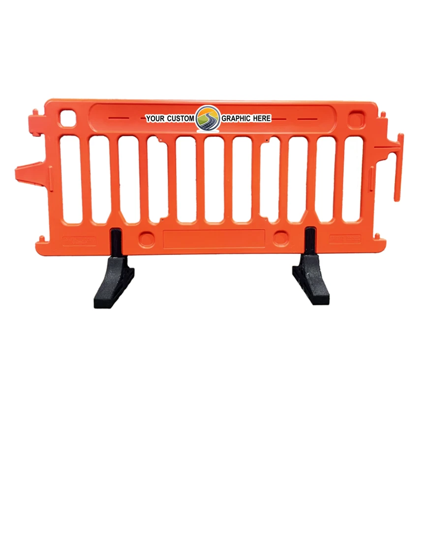 6\u0027 Long x 39 1/2\" Tall, Plasticade Crowdcade™ Crowd Control System, Orange with Full Color Custom Graphic on Both Sides (2X)
