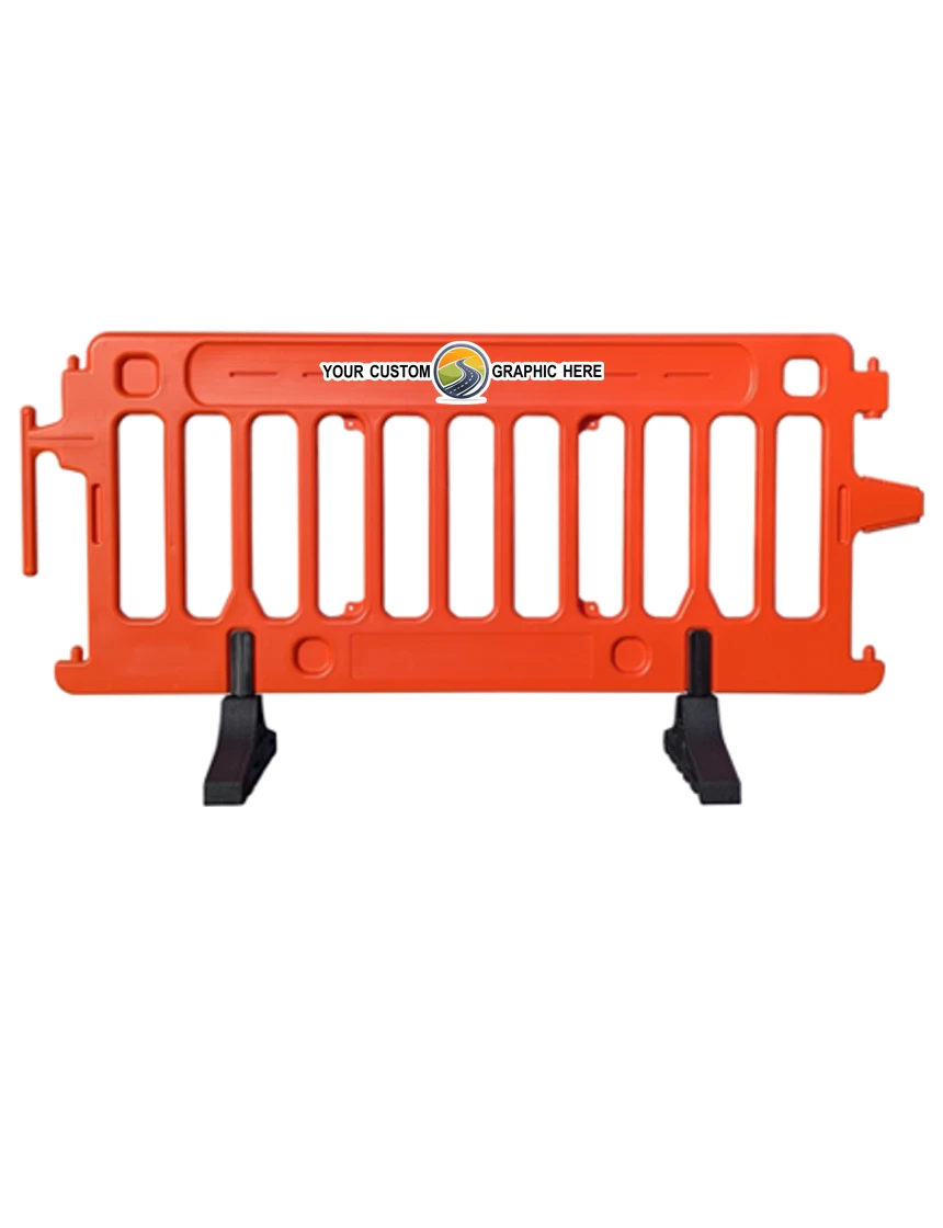 6\u0027 Long X 39 1/2\" Tall, Plasticade Crowdcade Crowd Control System, Orange w/ Full Color Custom Graphic On Both Sides (2X)