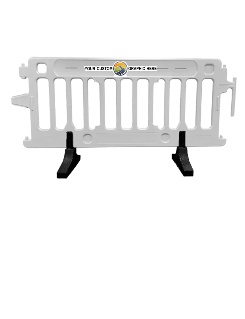 6\u0027 Long x 39 1/2\" Tall, Plasticade Crowdcade™ Crowd Control System, White with Full Color Custom Graphic on Both Sides (2X)